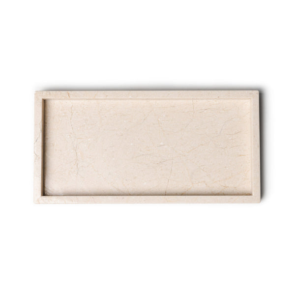 Marble tray 15x30cm, beige