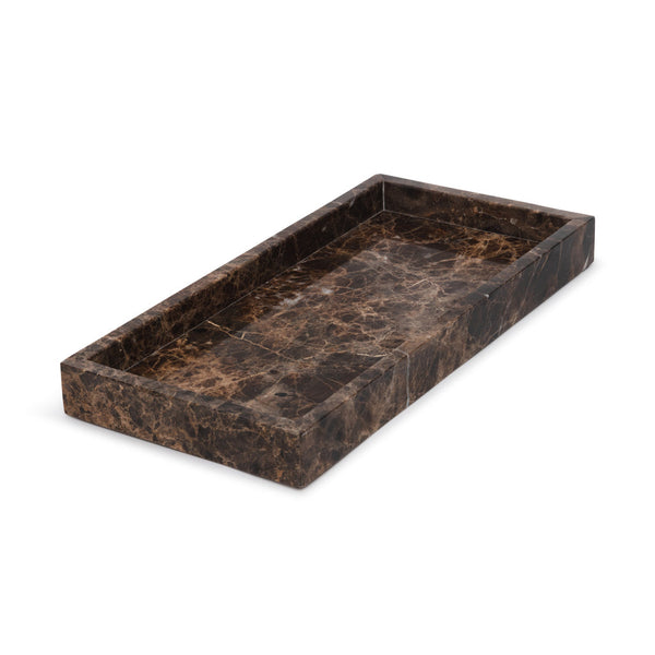 Marble tray 15x30cm, brown