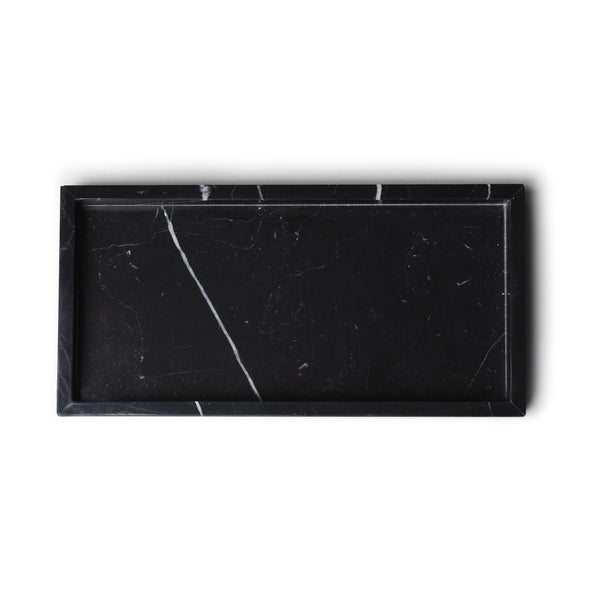 Marble tray 15x30cm, black